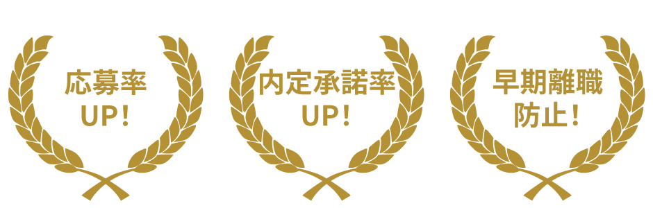 応募率UP!/・内定承諾率UP!・早期離職防止!